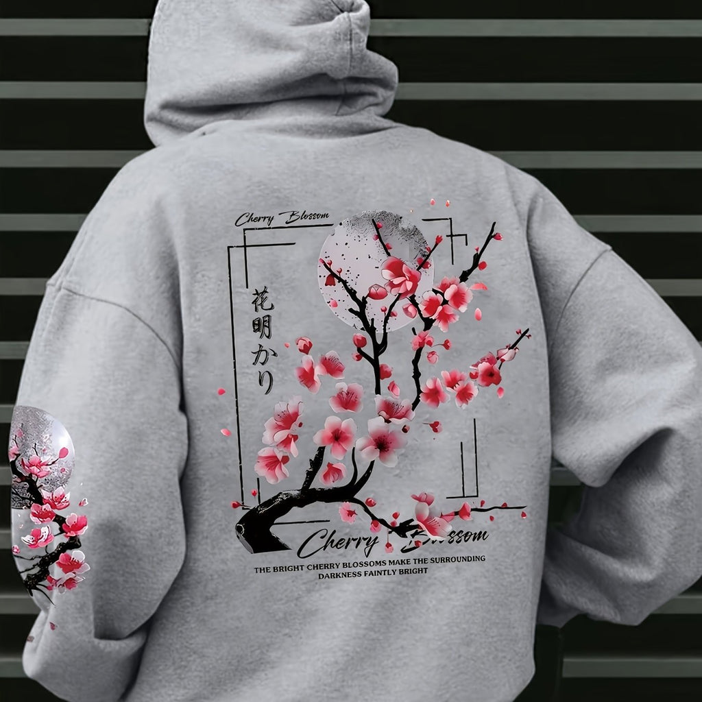 Cherry blossom sakura hood lining detail — Redlined Japanese hoodie Australia